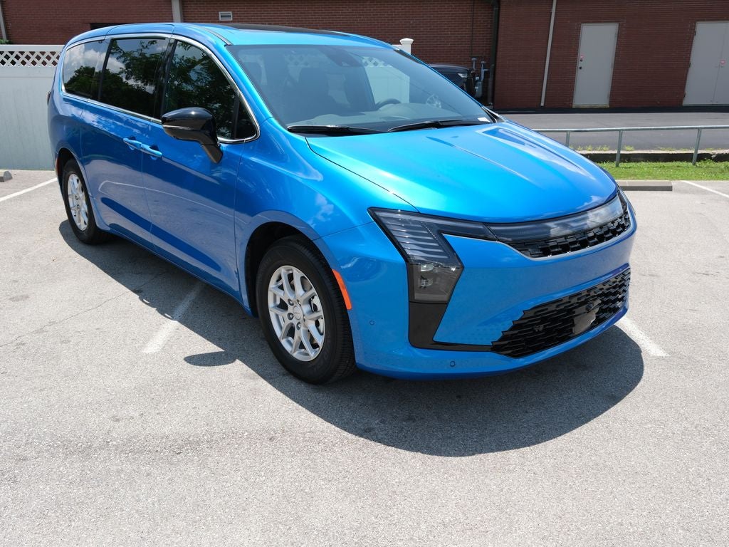 2027 Chrysler Pacifica Select in Hydro Blue Pearl-Coat Exterior Paint — front three-quarter view
